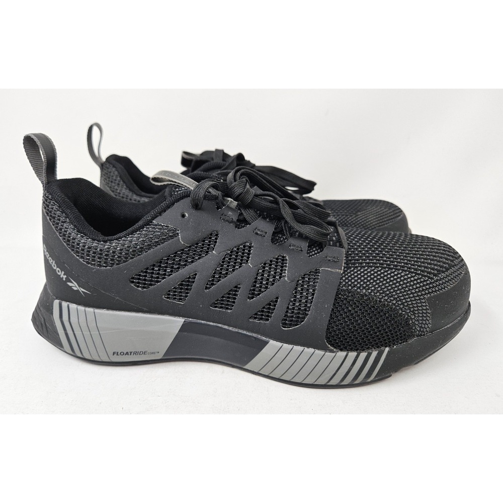 Reebok Work Men's Fusion Flexweave Comp Toe‎ Athletic Black and Grey 8M EUC!
